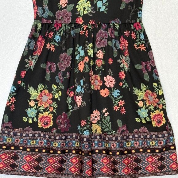 American Rag Cie Sleeveless Black Floral Dress With Pockets Size Small - Picture 4 of 15